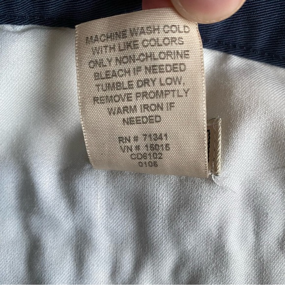 Vintage L.L.Bean Shorts 100% Cotton pleated high rise navy shorts size 14 - Picture 7 of 7